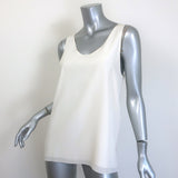 Chloe Scoop Neck Tank Top Milk Silk Crepe Size 38