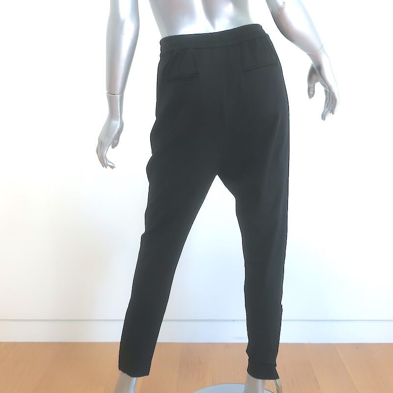 Givenchy Track Pants Black Crepe Jersey Size 36