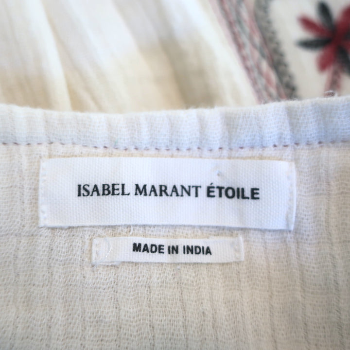 Isabel Marant Etoile Vera Mini Skirt Ecru Embroidered Cotton Gauze Size 36