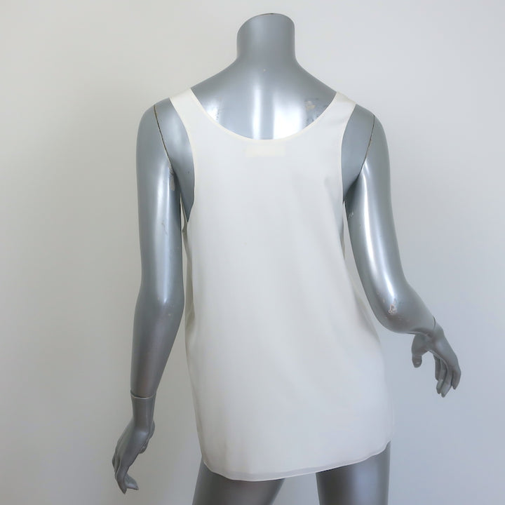 Chloe Scoop Neck Tank Top Milk Silk Crepe Size 38