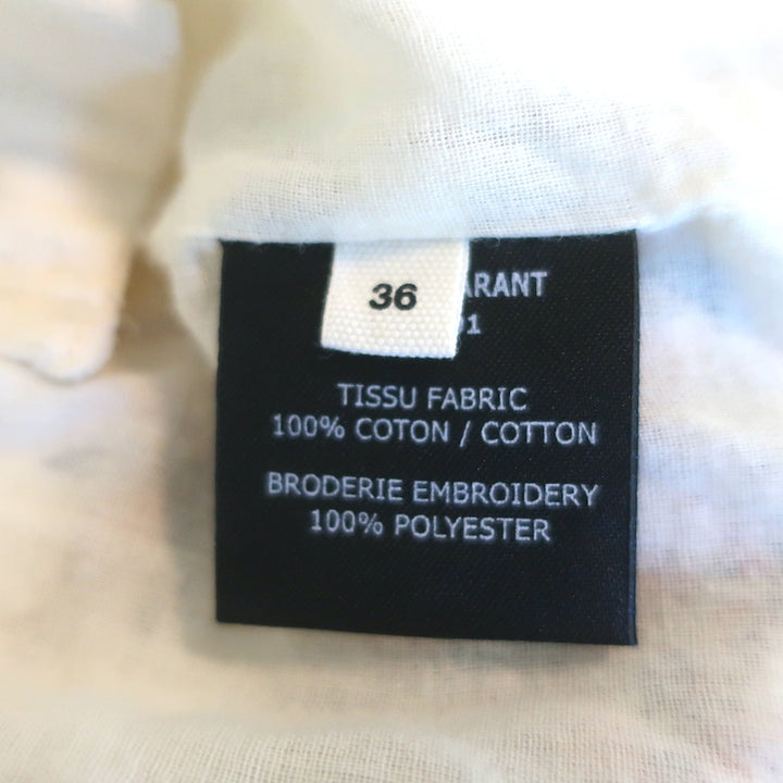 Isabel Marant Etoile Vera Mini Skirt Ecru Embroidered Cotton Gauze Size 36