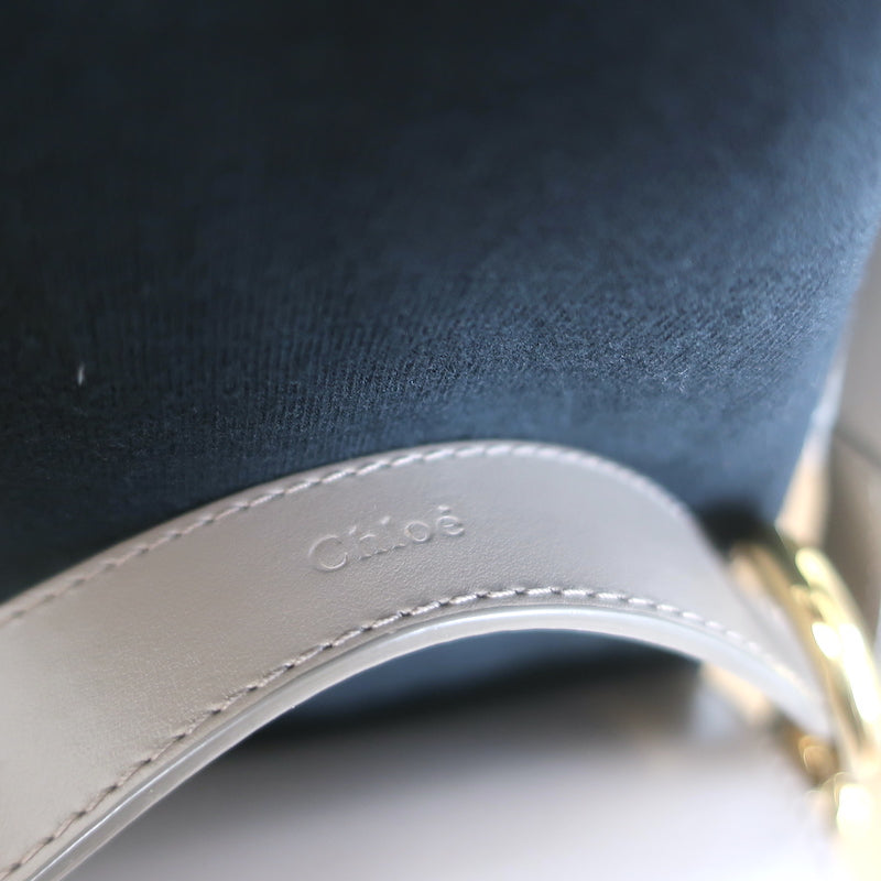 Chloe Mini C Crossbody Bag Taupe Leather &amp; Suede NEW