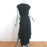 Ann Demeulemeester belted asymmetric midi dress in black jersey, pre-owned authentic luxury