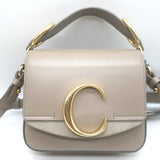 Chloe Mini C Crossbody Bag Taupe Leather & Suede NEW