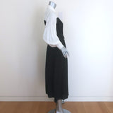 Lovebirds Zen Pleated Midi Shirtdress Black/Cream Silk Size Extra Small NEW