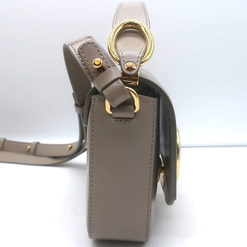 Chloe Mini C Crossbody Bag Taupe Leather &amp; Suede NEW