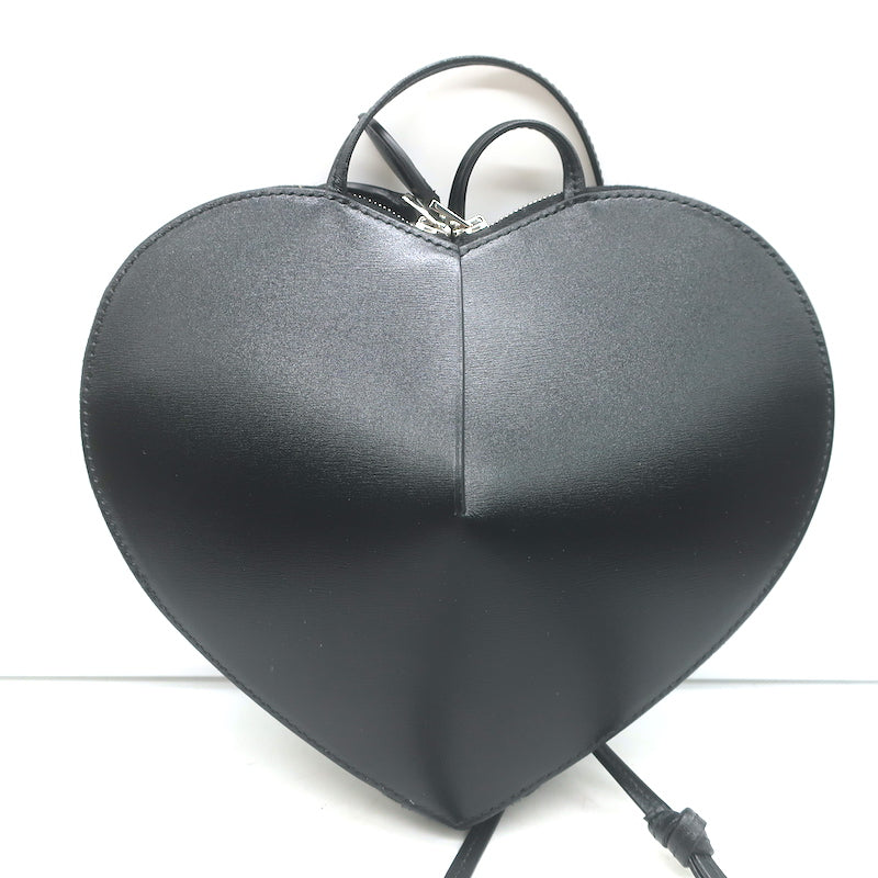 Alaia Le Coeur Small Heart Crossbody Bag Black Leather NEW