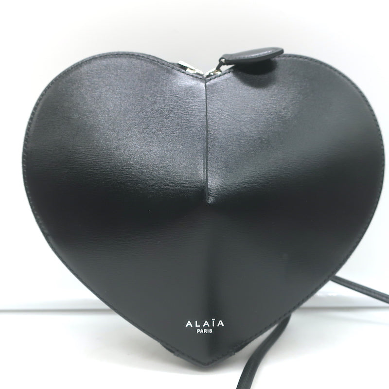 Alaia Le Coeur Small Heart Crossbody Bag Black Leather NEW