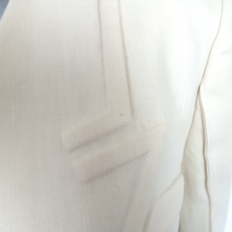 Fendi Double Breasted Blazer Jacket Ivory Linen Size 42