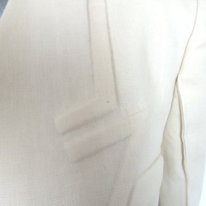 Fendi Double Breasted Blazer Jacket Ivory Linen Size 42