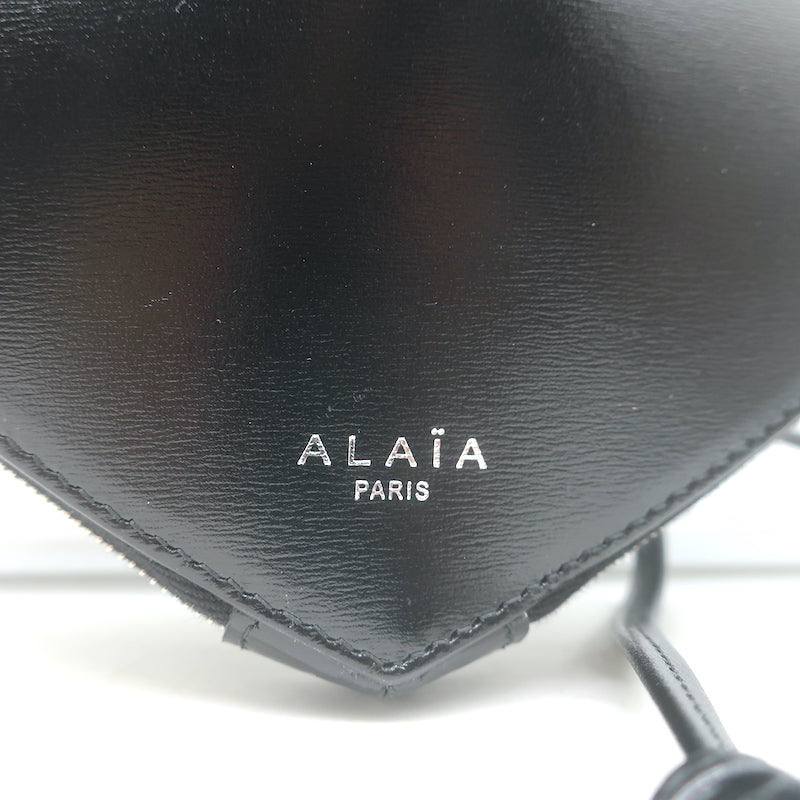 Alaia Le Coeur Small Heart Crossbody Bag Black Leather NEW
