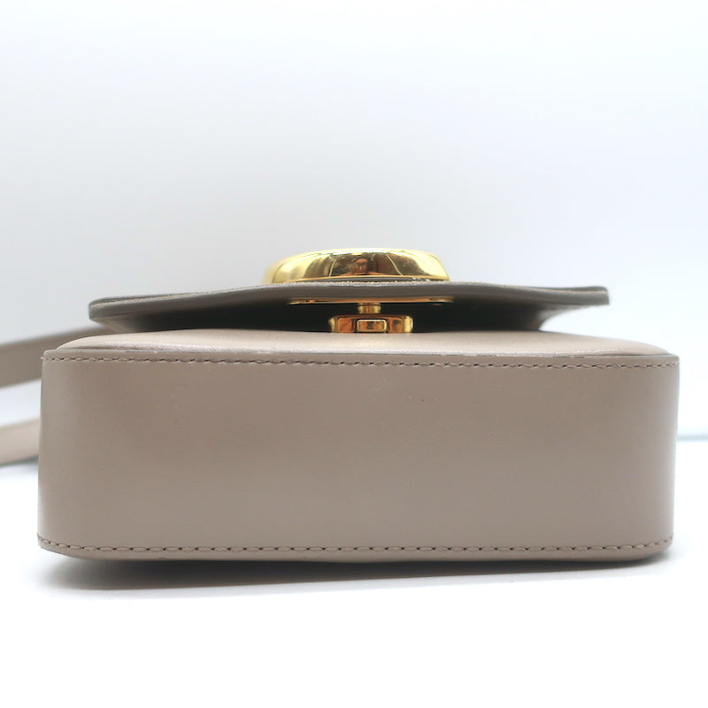 Chloe Mini C Crossbody Bag Taupe Leather &amp; Suede NEW