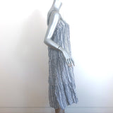 Jenni Kayne Striped Summer Dress Chambray & White Cotton-Blend Size Extra Small