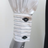 Lovebirds Zen Pleated Midi Shirtdress Black/Cream Silk Size Extra Small NEW