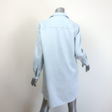 Frank & Eileen Mary Long Sleeve Shirtdress Classic Blue Tattered Wash Size Small