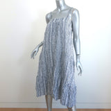 Jenni Kayne Striped Summer Dress Chambray & White Cotton-Blend Size Extra Small