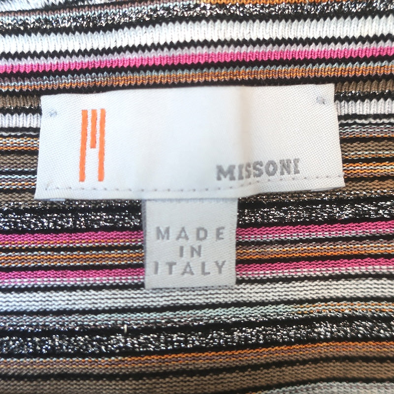 M Missoni Strapless Mini Dress Multicolor Metallic Striped Knit Size 42 US 6