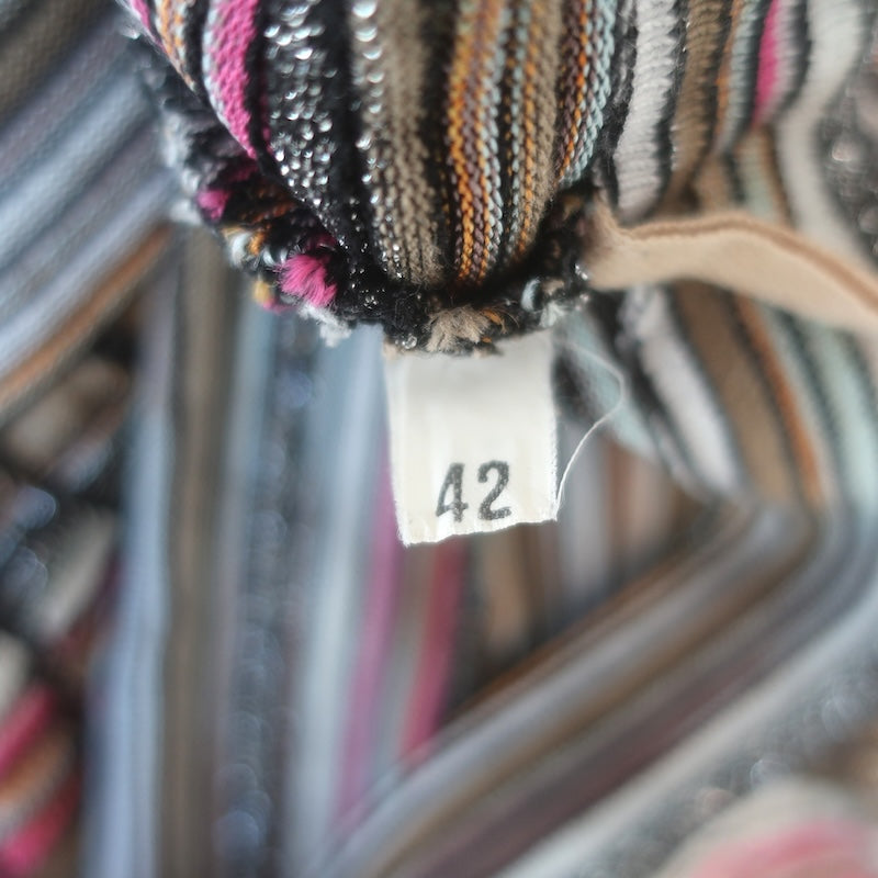 M Missoni Strapless Mini Dress Multicolor Metallic Striped Knit Size 42 US 6
