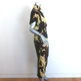 Dries Van Noten Doria silk midi dress, pale yellow floral print, authentic pre-owned designer piece, gently worn.