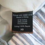 Jenni Kayne Striped Summer Dress Chambray & White Cotton-Blend Size Extra Small