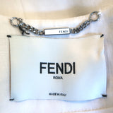 Fendi Double Breasted Blazer Jacket Ivory Linen Size 42