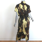 Dries Van Noten Doria silk midi dress, pale yellow floral print — pre-owned, gently worn luxury