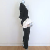 STAUD Hawthorne Bell Sleeve Maxi Dress Black Stretch Jersey Size Extra Small