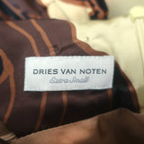 Dries Van Noten Doria midi dress in pale yellow floral silk, size XS, pre-owned, gently worn authentic designer piece