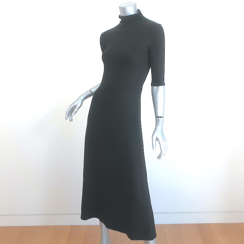 Vince Elbow-Sleeve Turtleneck Maxi Dress Black Knit Size Extra Extra Small