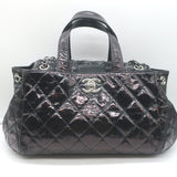 Chanel Portobello East West Tote Bag Black Quilted Glazed Calfskin and Tweed