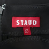 STAUD Hawthorne Bell Sleeve Maxi Dress Black Stretch Jersey Size Extra Small