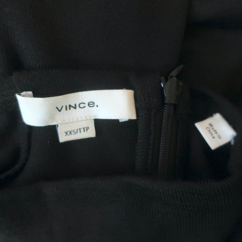 Vince Elbow-Sleeve Turtleneck Maxi Dress Black Knit Size Extra Extra Small