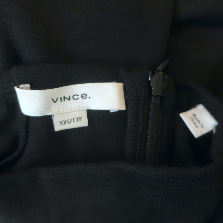 Vince Elbow-Sleeve Turtleneck Maxi Dress Black Knit Size Extra Extra Small