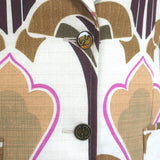 Gucci Love Parade Interlocking G Print Blazer Jacket Beige Linen Size 44