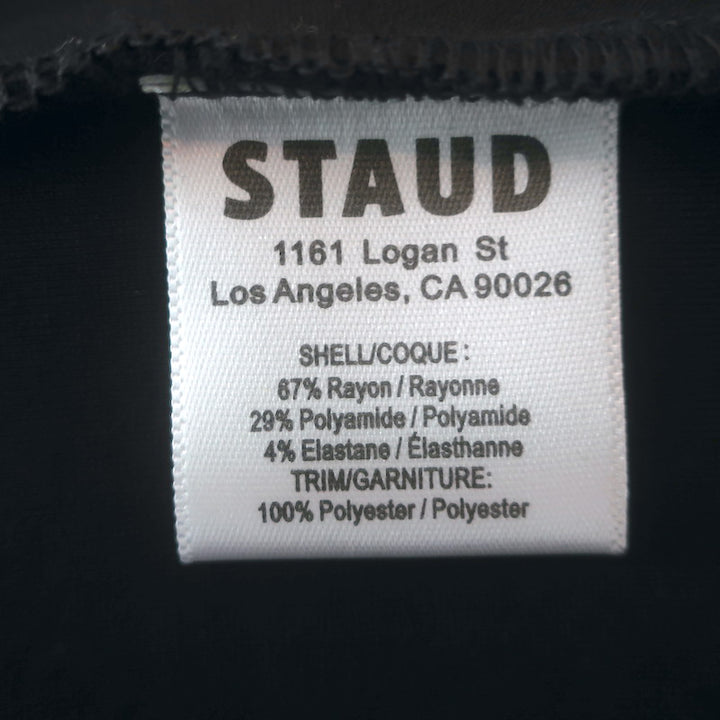 STAUD Hawthorne Bell Sleeve Maxi Dress Black Stretch Jersey Size Extra Small