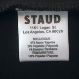 STAUD Hawthorne Bell Sleeve Maxi Dress Black Stretch Jersey Size Extra Small