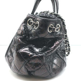 Chanel Portobello East West Tote Bag Black Quilted Glazed Calfskin and Tweed