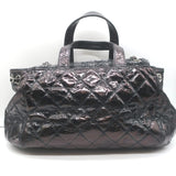 Chanel Portobello East West Tote Bag Black Quilted Glazed Calfskin and Tweed