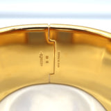 Hermes Extra Wide Clic Clac H Cuff Bracelet Vert Aqua Enamel Gold Hardware