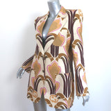 Gucci Love Parade Interlocking G Print Blazer Jacket Beige Linen Size 44