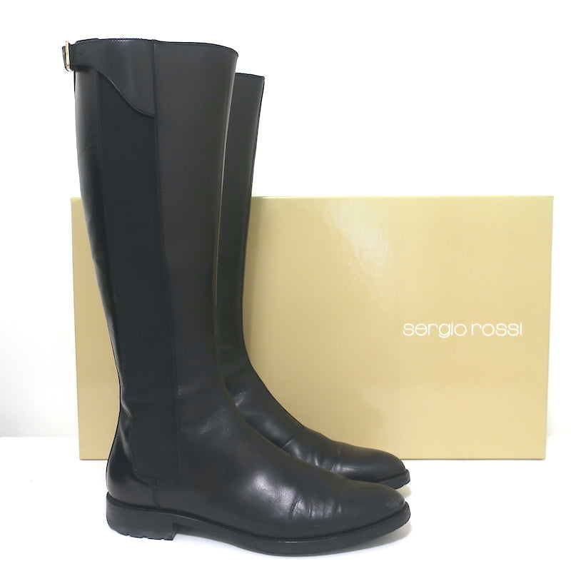 Louis Vuitton Green/Black Canvas and Leather Midcalf Boots Size 38.5