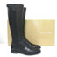 Sergio Rossi Knee High Flat Riding Boots Black Leather Size 39