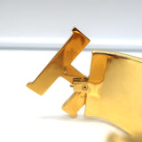 Hermes Extra Wide Clic Clac H Cuff Bracelet Vert Aqua Enamel Gold Hardware