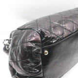 Chanel Portobello East West Tote Bag Black Quilted Glazed Calfskin and Tweed