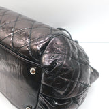 Chanel Portobello East West Tote Bag Black Quilted Glazed Calfskin and Tweed