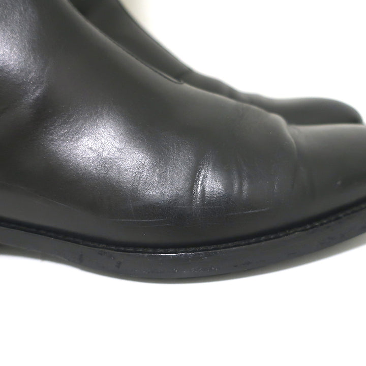 Sergio Rossi Knee High Flat Riding Boots Black Leather Size 39