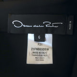 Oscar de la Renta Scoop-Neck Midi Sheath Dress Black Stretch Wool Size 6