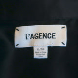 L'Agence Dani Blouse Black Silk Charmeuse Size Extra Large Button Down Shirt