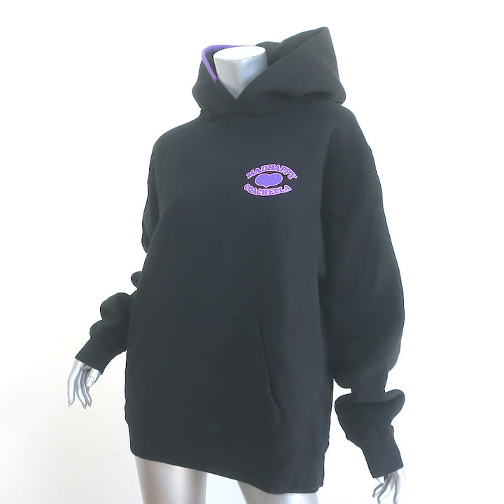 Madhappy Coachella Big Heart Fleece Hoodie Sweatshirt Black Size Large Unisex