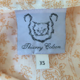 Thierry Colson Zoe button-up floral maxi dress in orange and white, authentic pre-owned, gently worn.